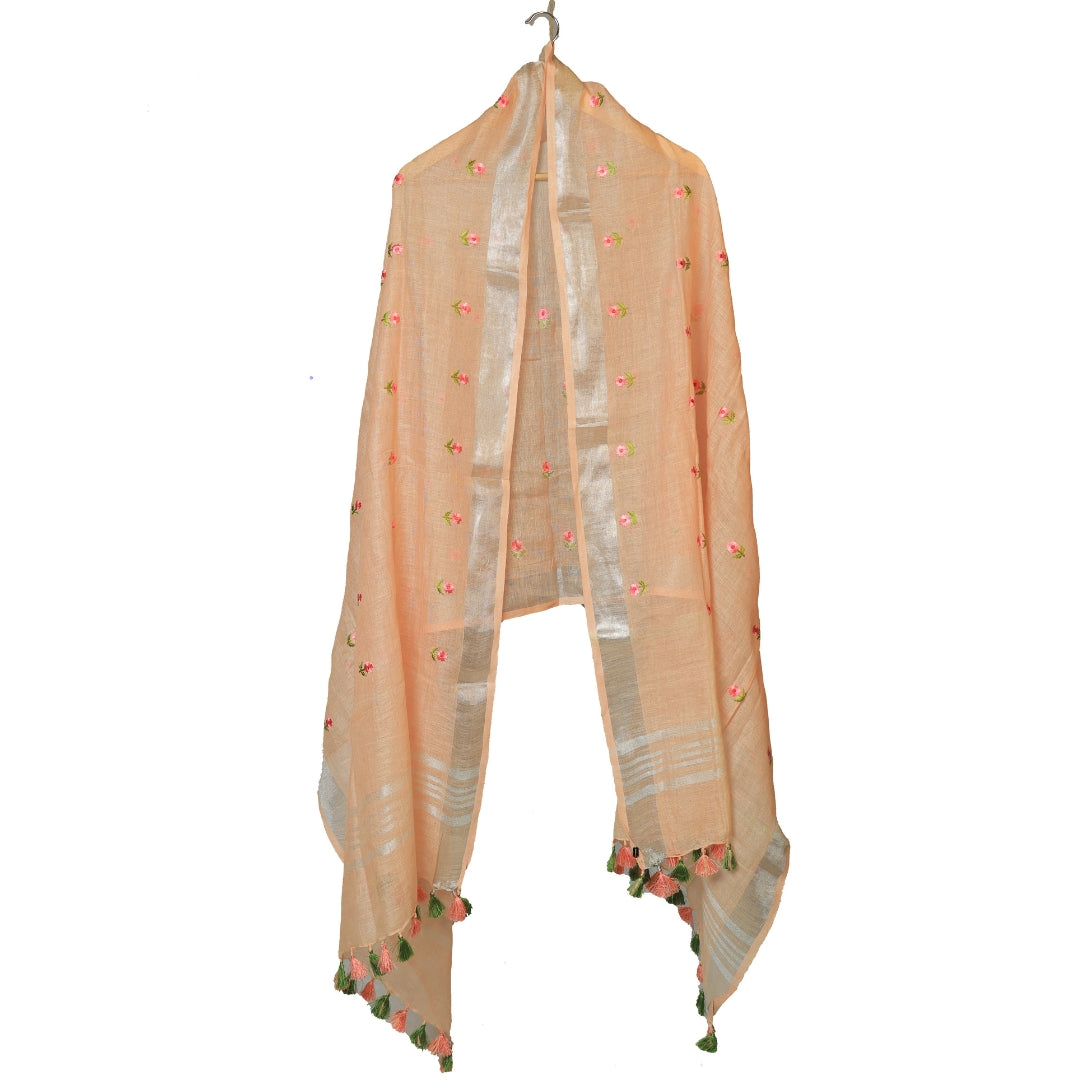 Thread Work Linen Dupattas