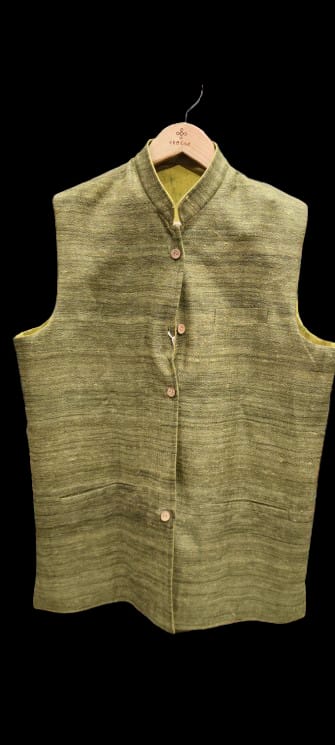 Nehru Jacket Reversible Raw-Silk Ghicha