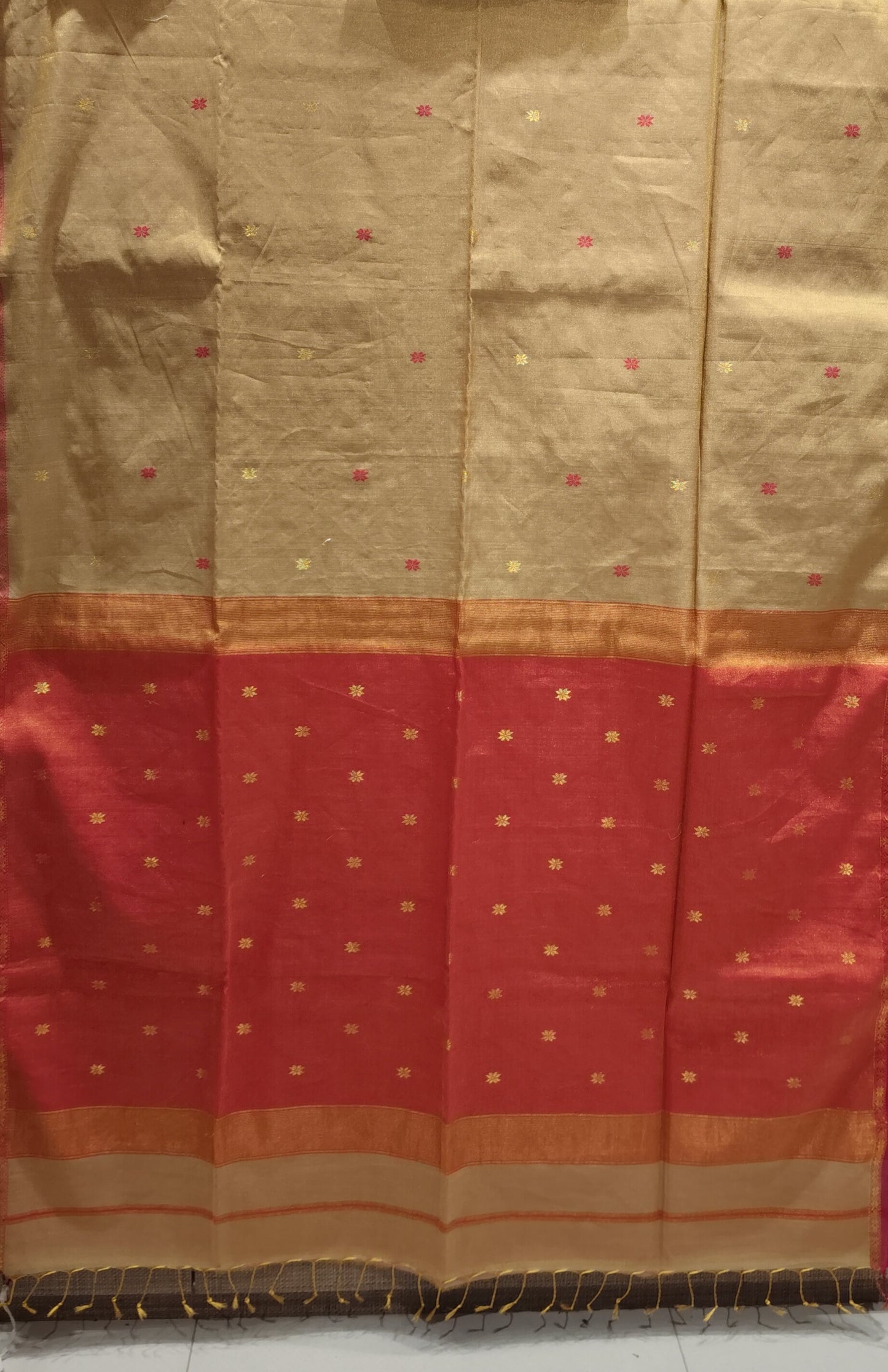 Saree Maheshwari Tissue with border