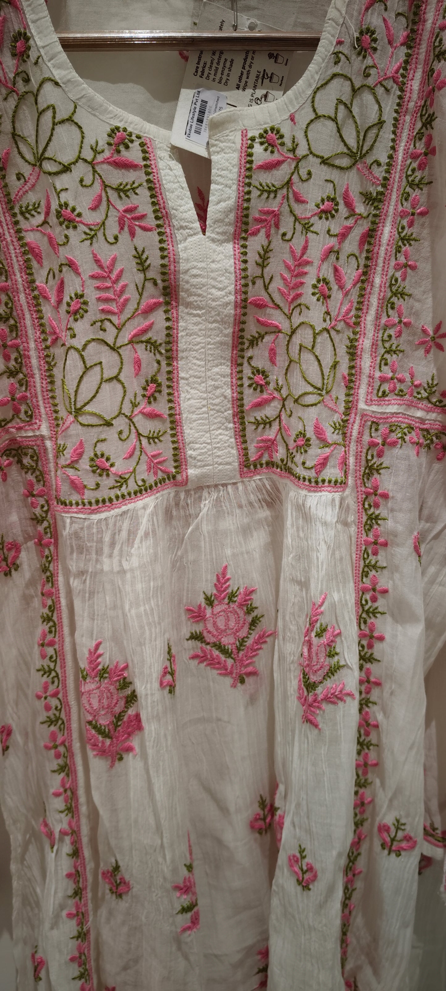 Chikankari Gown semi stitched 2pc