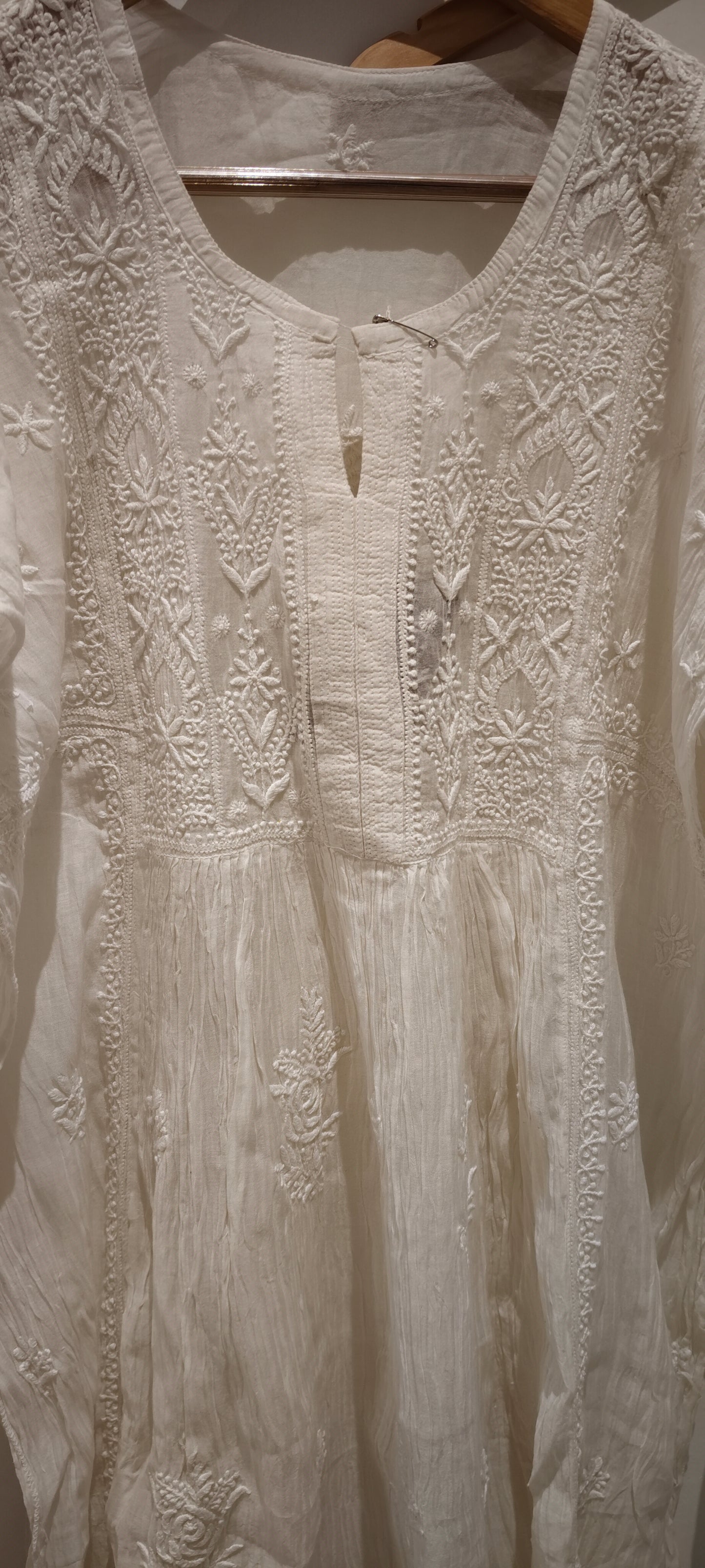 Chikankari Gown semi stitched 2pc