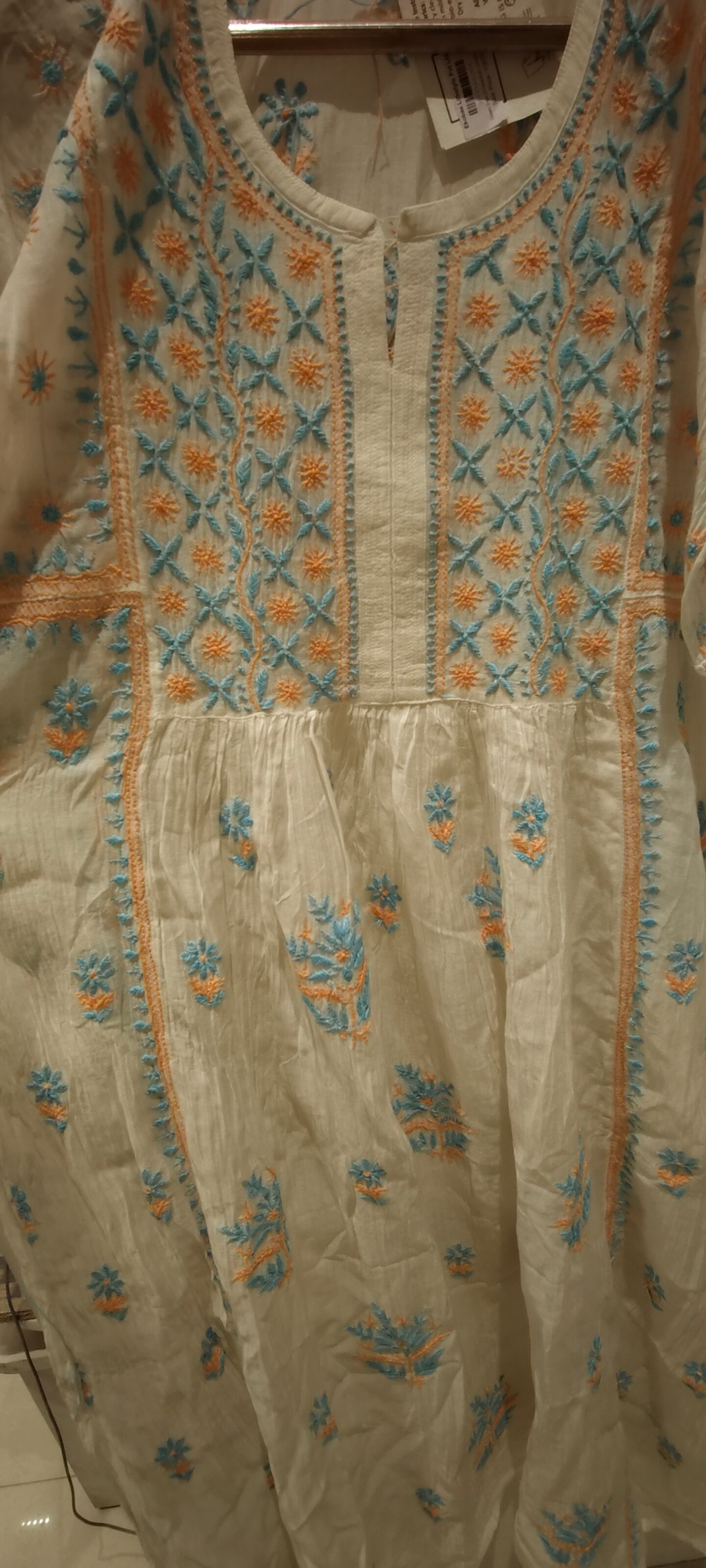 Chikankari Gown semi stitched 2pc