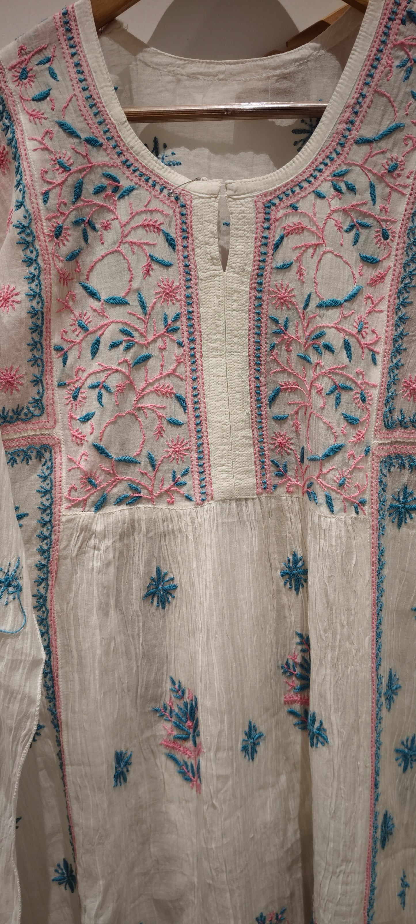 Chikankari Gown semi stitched 2pc