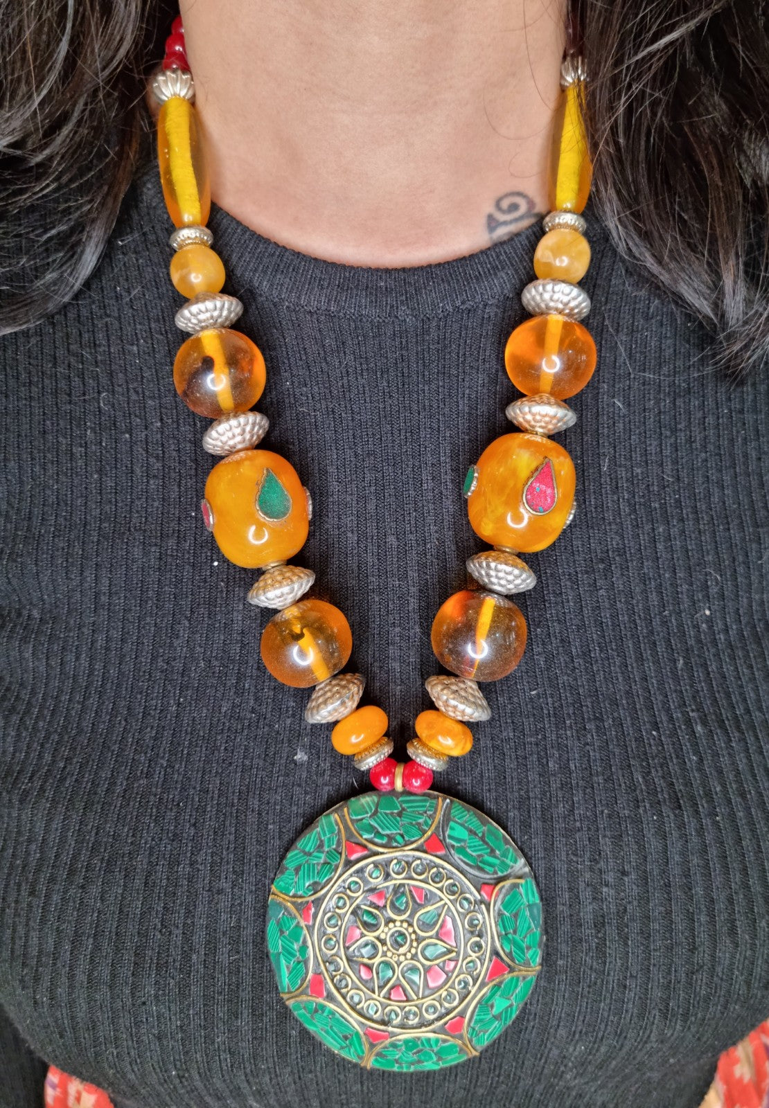 Nepalese Sun-Pendant Necklace