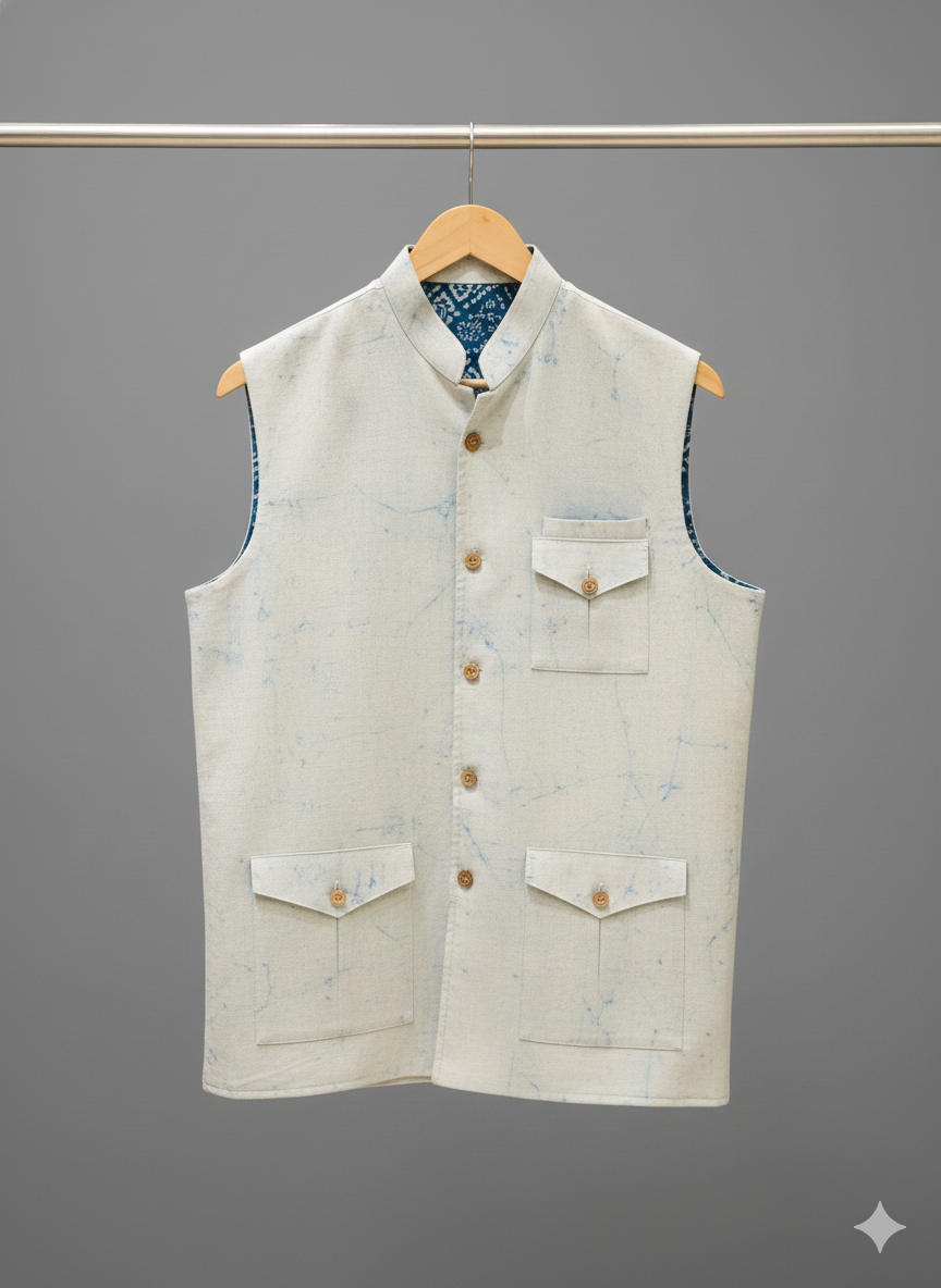 Handmade Khadi Nehru Jacket