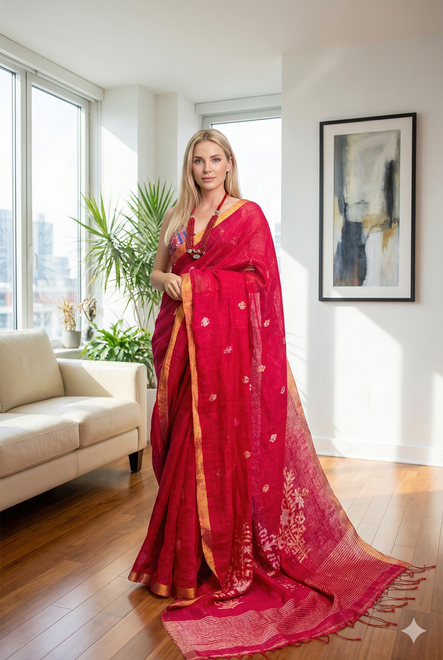 Linen by Linen Jamdani Saree