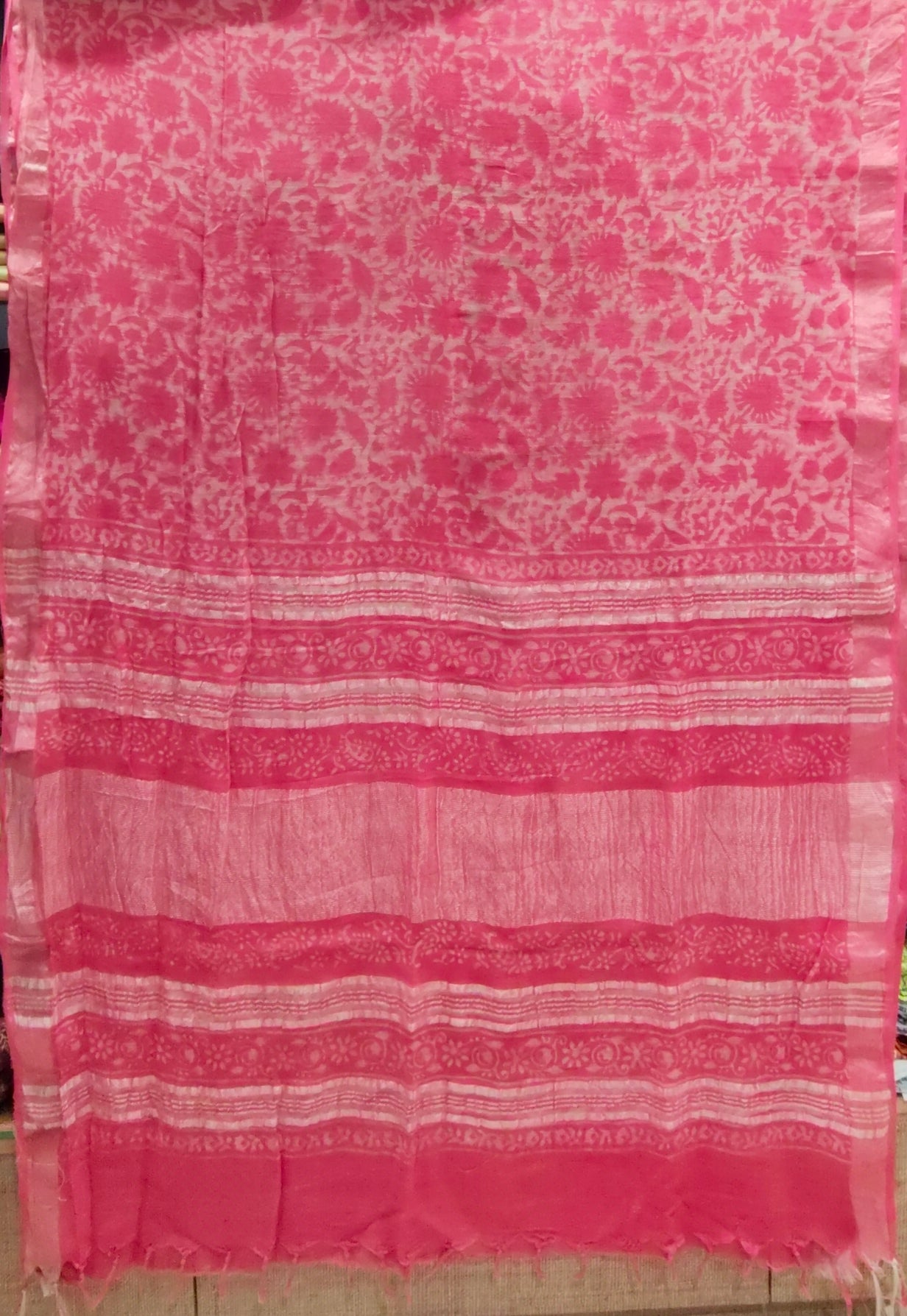 Dabu Linen Cotton Saree