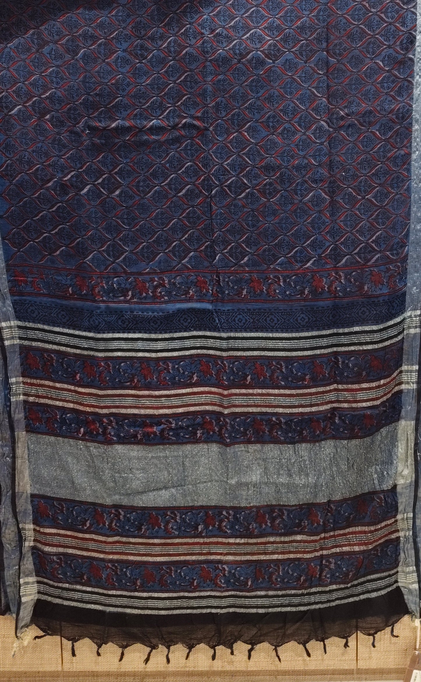 Dabu Linen Cotton Saree