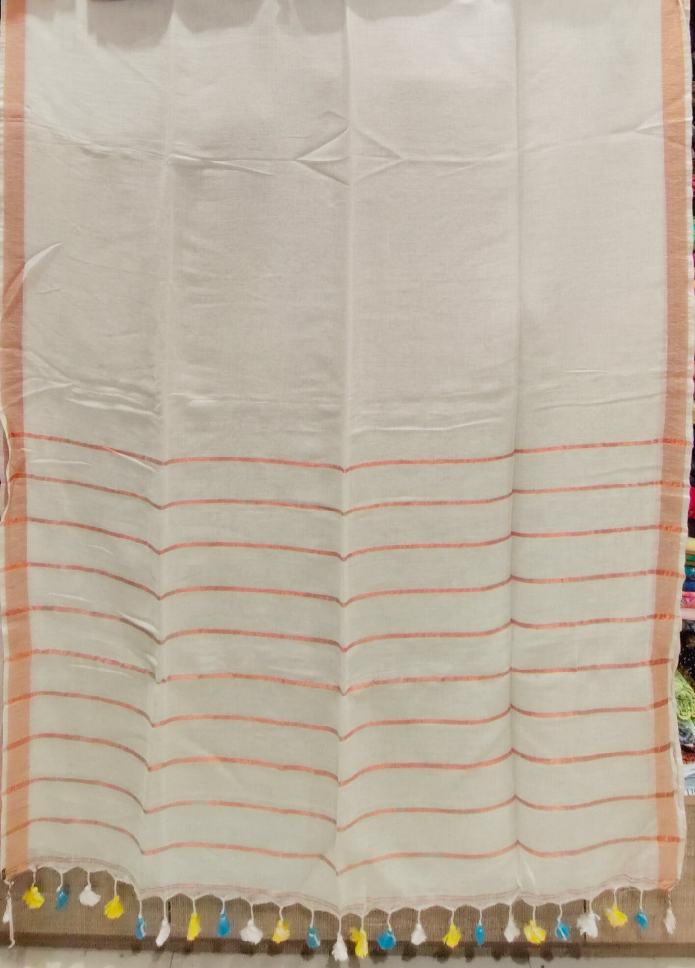 Saree  Handloom linen-Linen zari