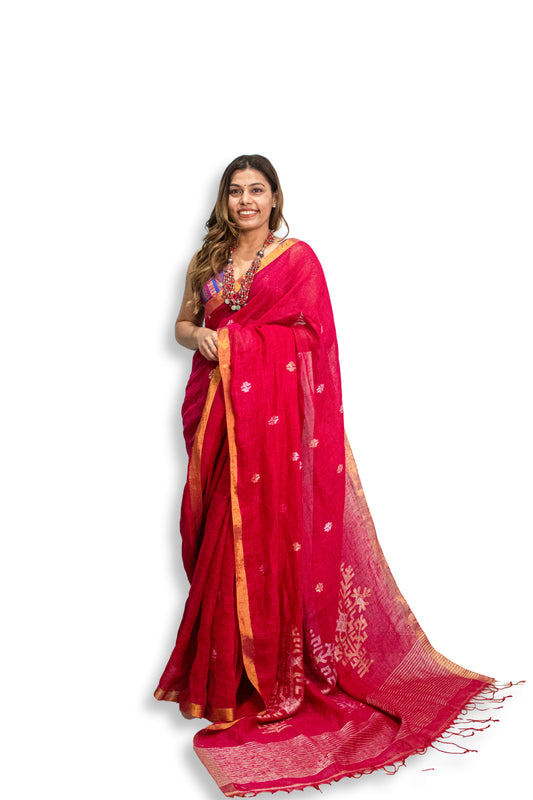 Linen by Linen Jamdani Saree