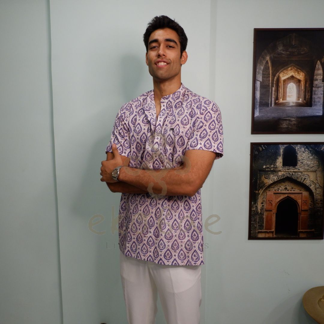 Summer Staple: Hand-Block Men's Kurta Shirt