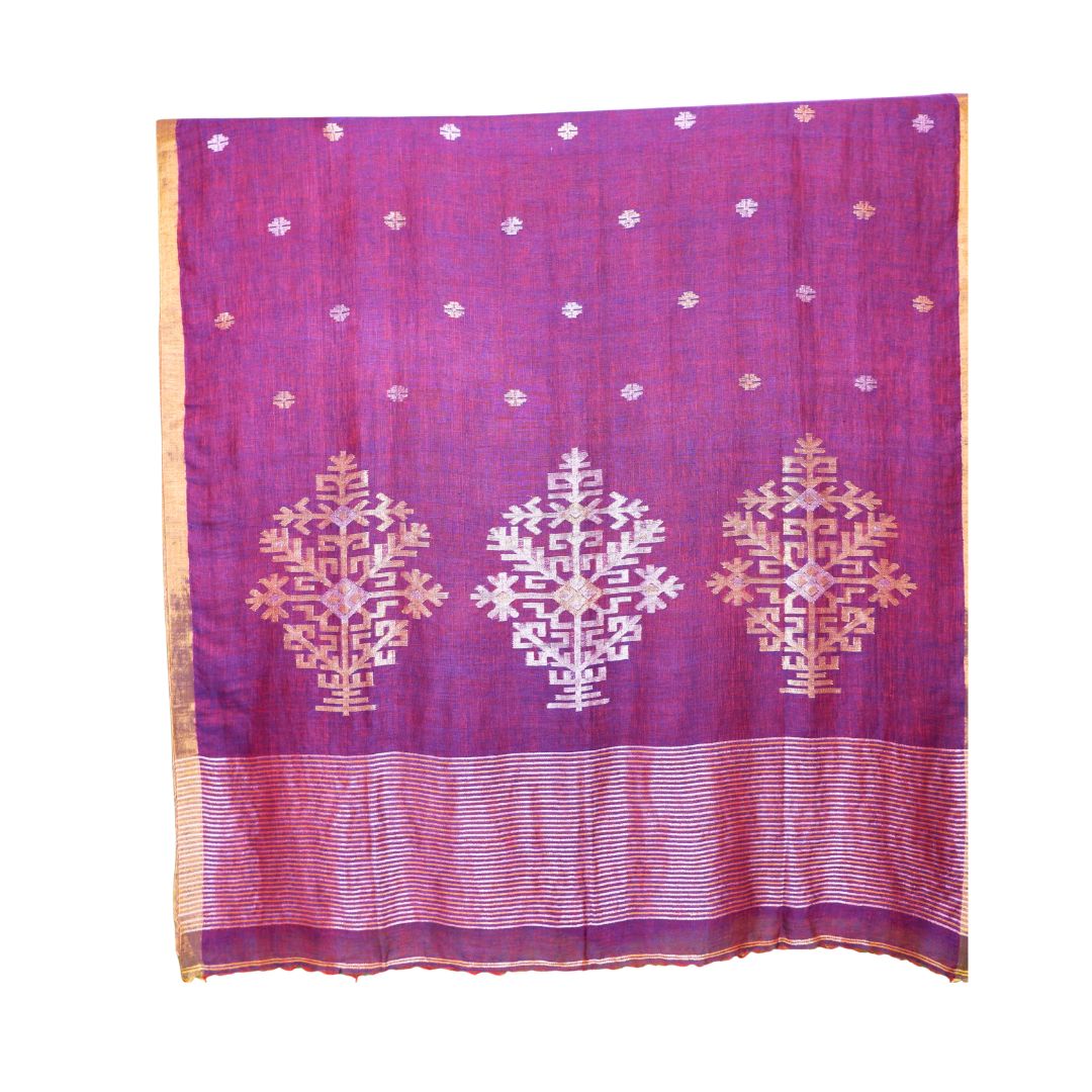 Linen by Linen Zari Saree