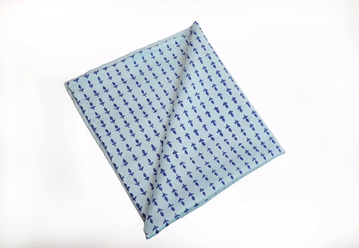 Hand-Block Printed Satin Pocket Square - Ekobae