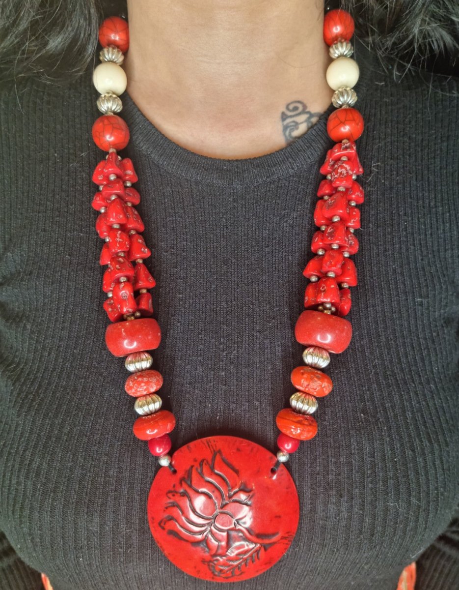 Himalayan Red Lotus Necklace - Ekobae