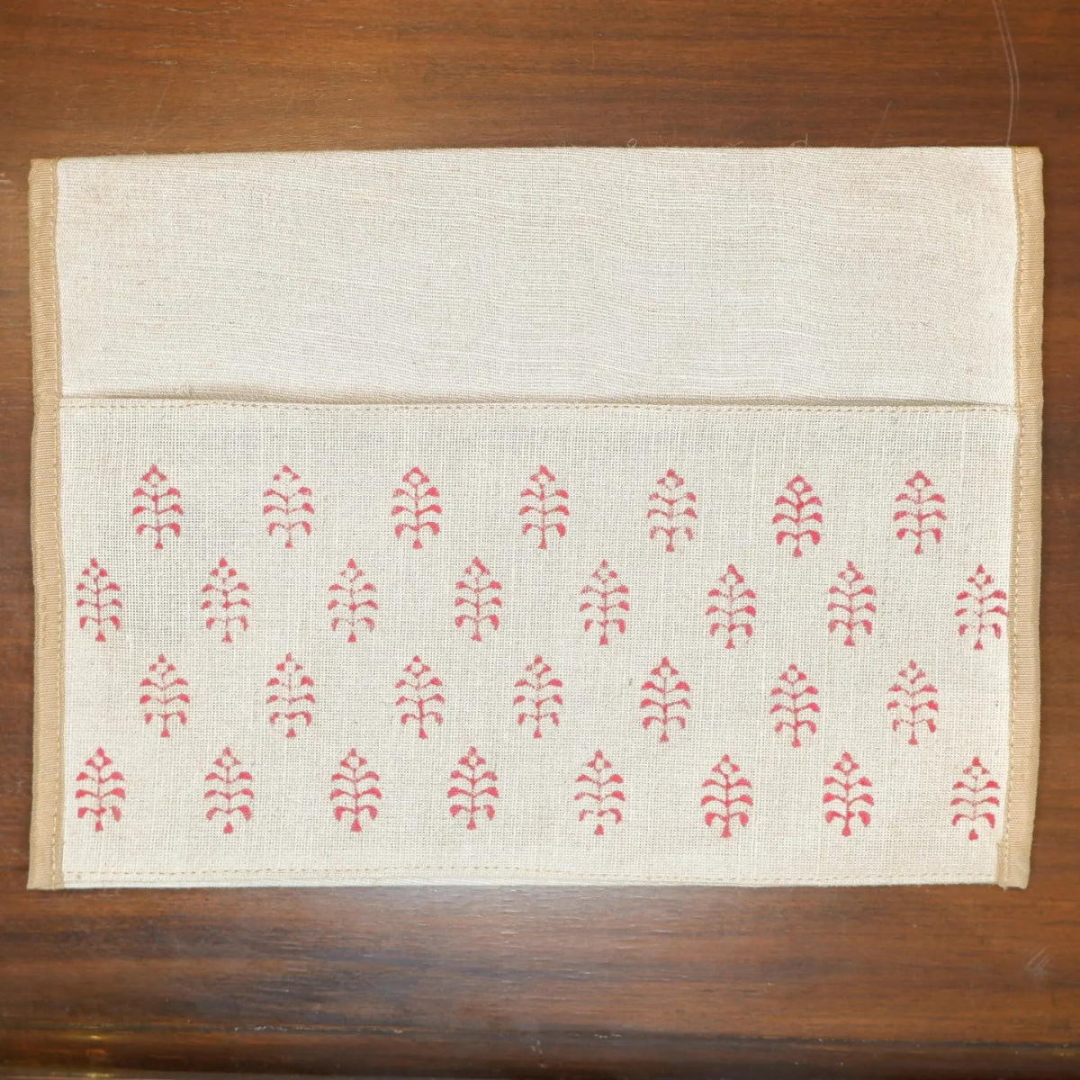 Jute-Cotton Envelope with Handblock Print - Ekobae