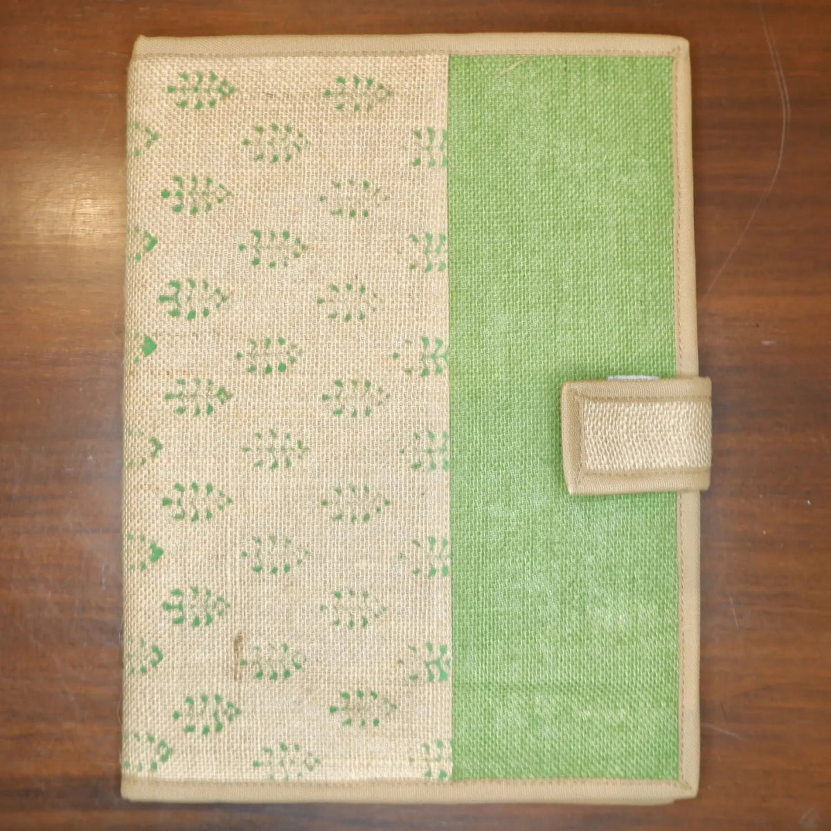 Jute Dual-Tone Folder with Handblock Print - Ekobae