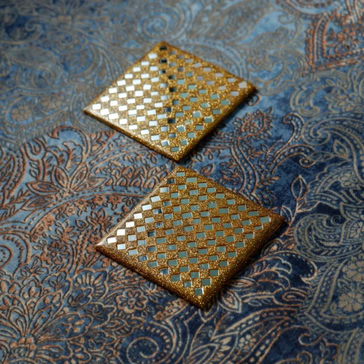 Lacquer & Mirror-work Coasters (Di) (1 pc.) - Ekobae