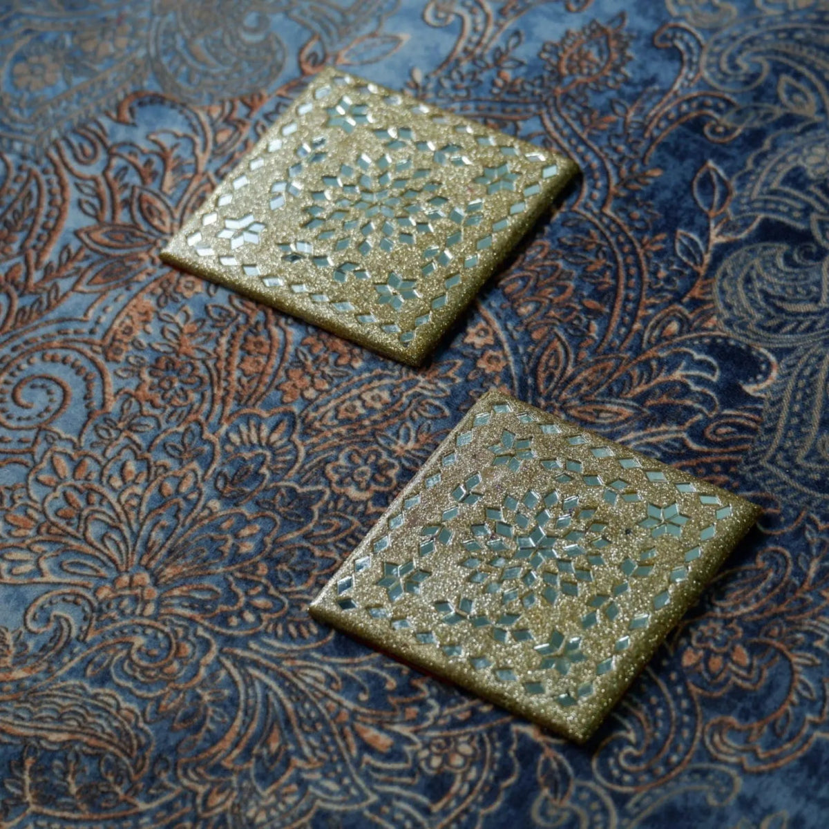 Work Coasters Lacquer & Mirror-work Coasters (FlGo) (1 pc.) – Ekobae