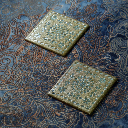 Lacquer & Mirror-work Coasters (FlGo) (1 pc.) - Ekobae